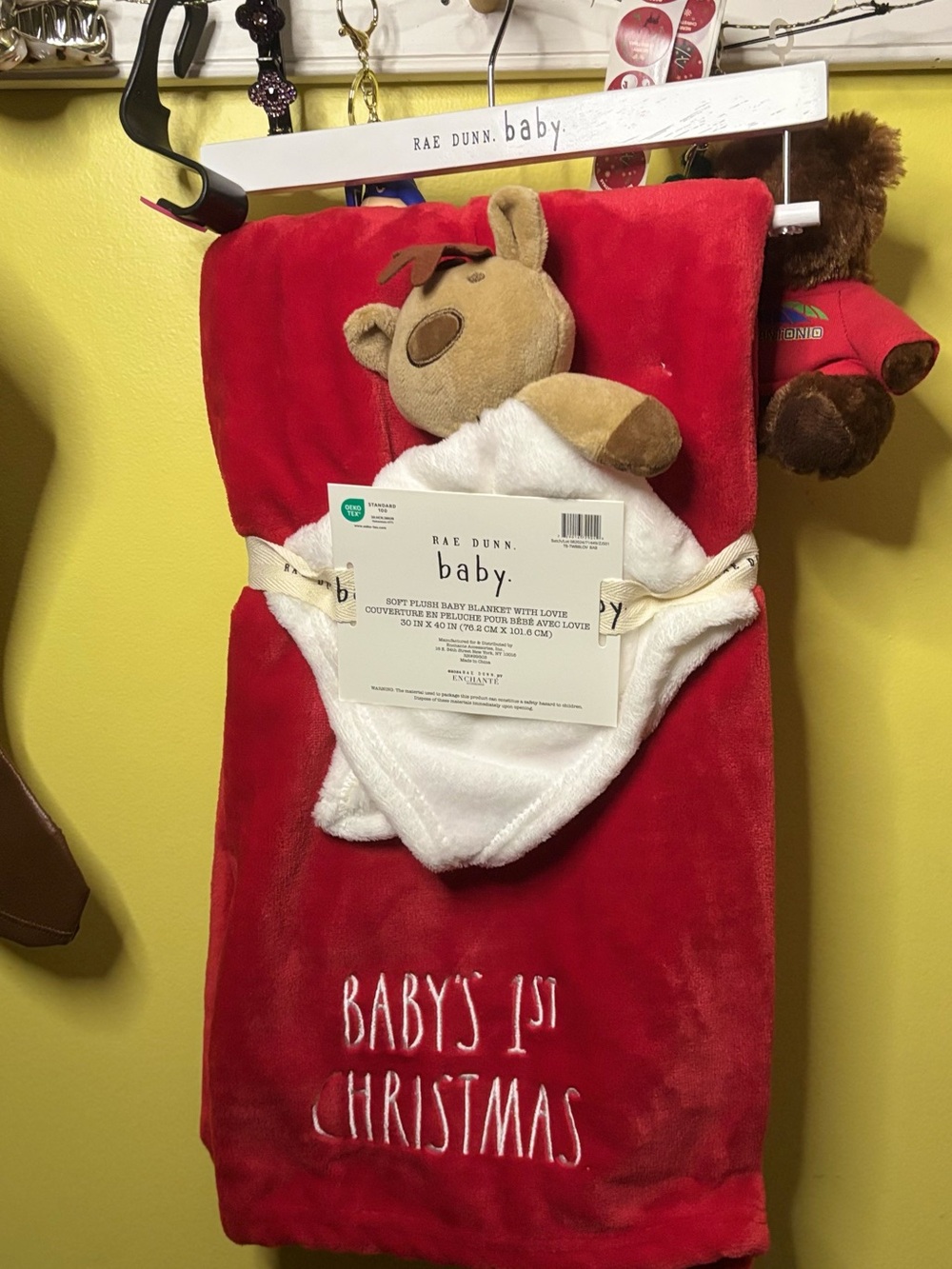 Rae Dunn baby Christmas blanket NWT